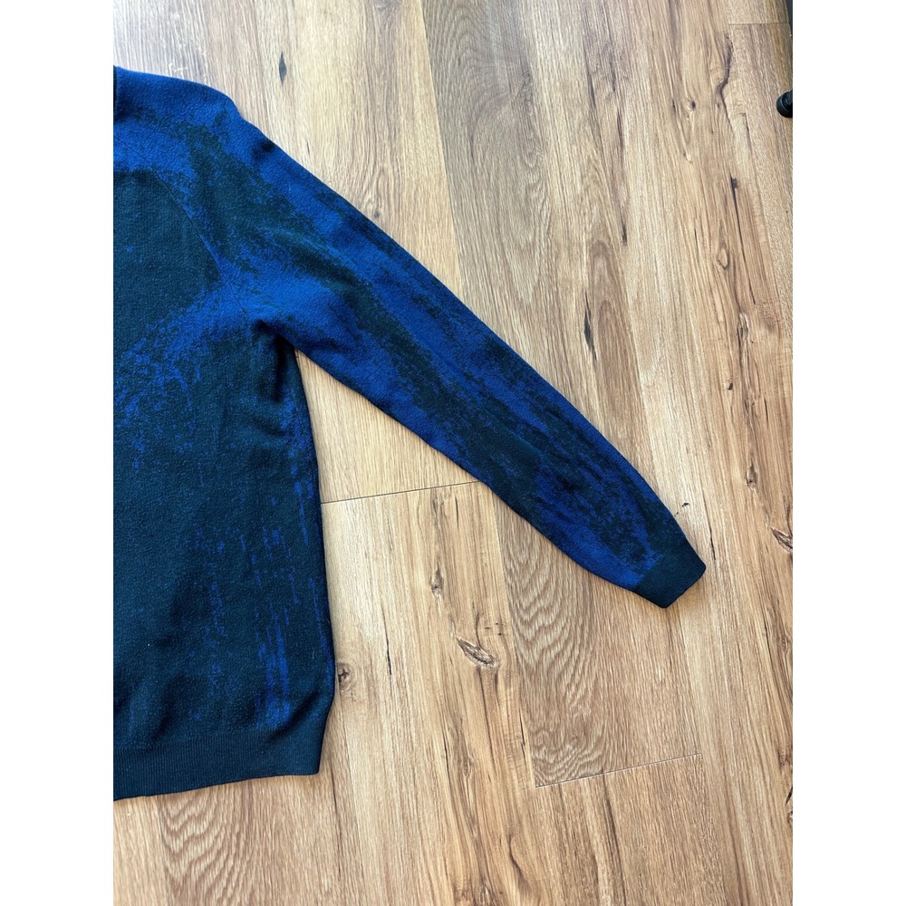 Calvin Klein Mens Abstract Brushstroke Crewneck Sweater Blue Black Size M - Picture 5 of 8